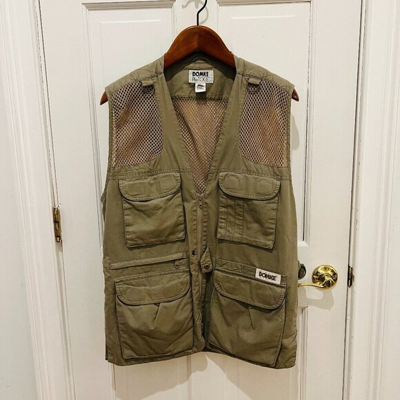 Domke PhoTOGS Utility Photo Vest Medium Khaki Mesh 13 Pockets Professional Zip - Picture 1 of 16